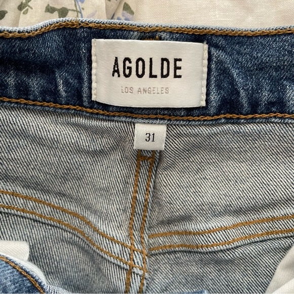 Agolde Blue Straight Leg Jeans - Picture 5 of 7